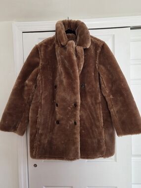 J. Crew Camel Faux Fur Coat
